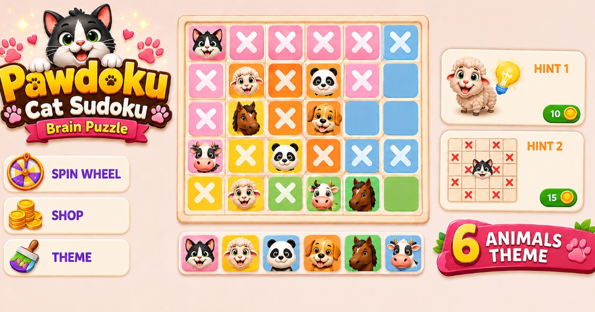 Pawdoku: 1500 levels Meow Sudoku Brain Puzzle Game Template preview 2