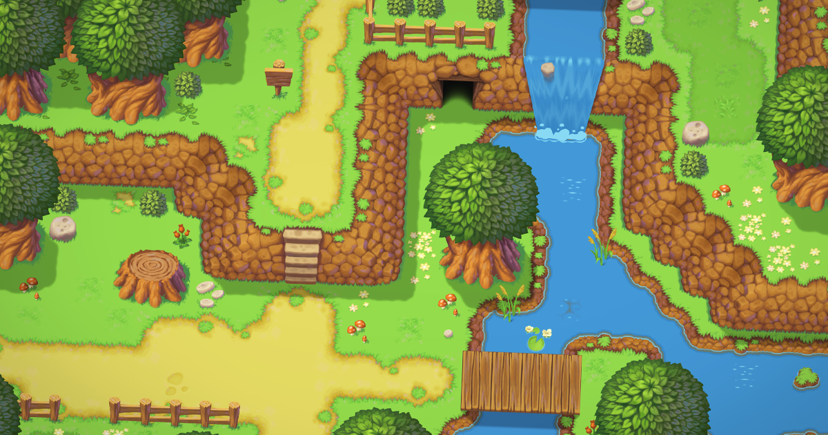2D Hand Painted - Grassland Tileset