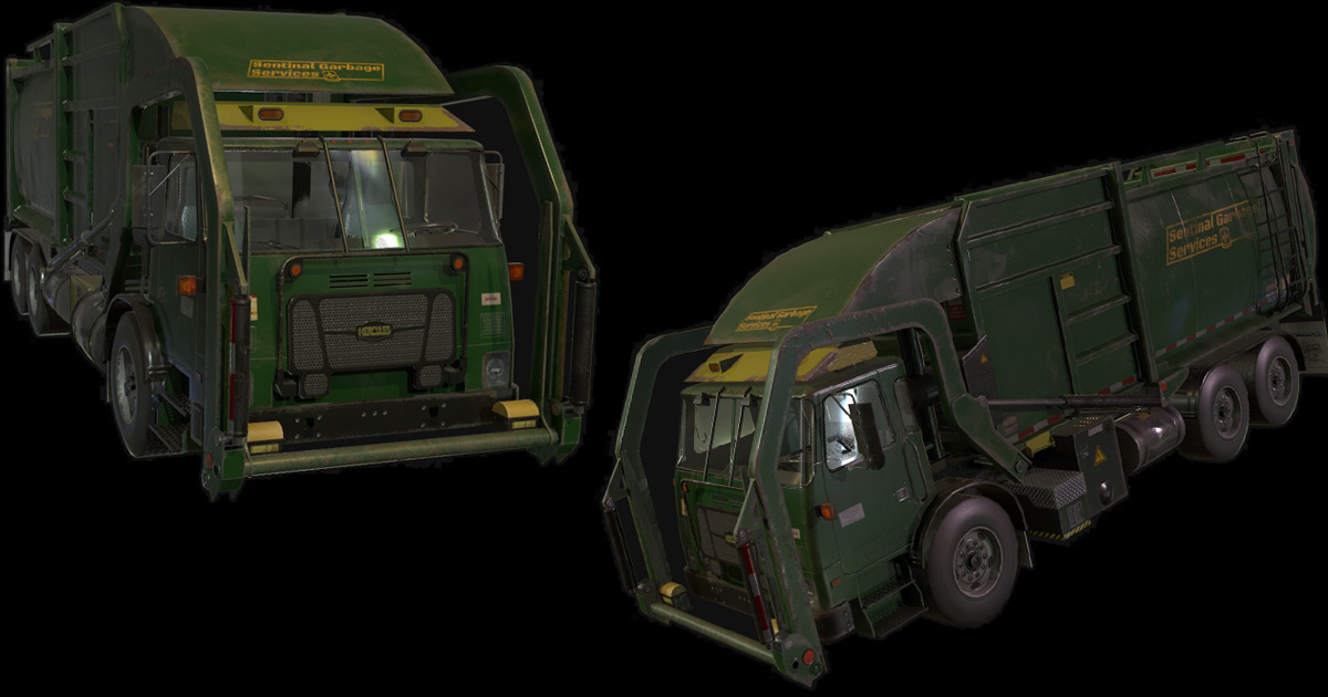 Garbage Truck AAA ( animated + PBR materials ) preview 2