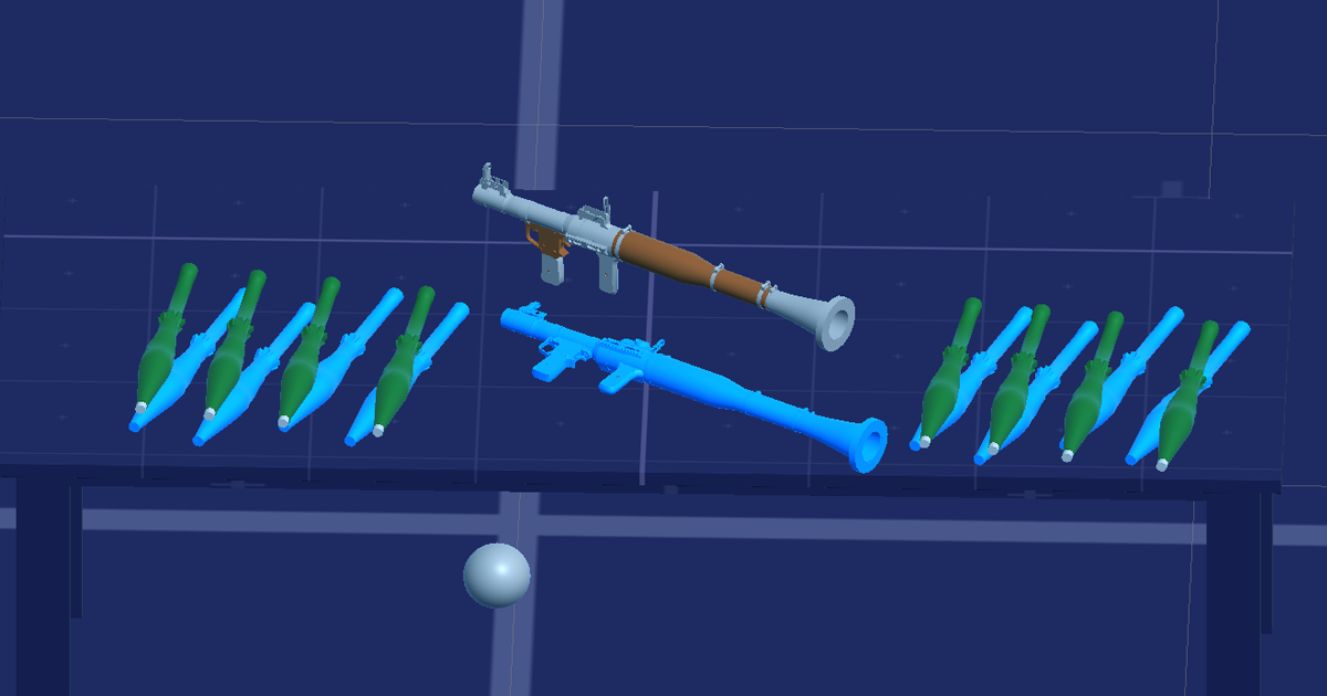 Virtual Reality RPG game item - XR toolkit - Attachable warhead | Packs preview 2
