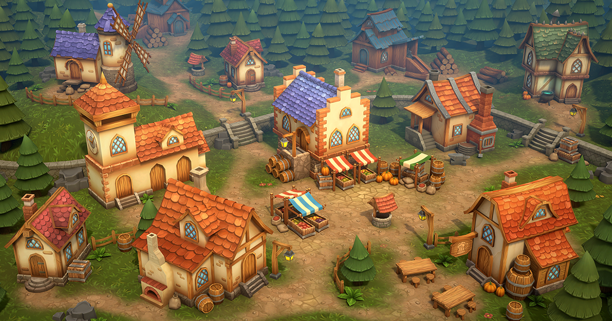 Lowpoly Township Set preview 2