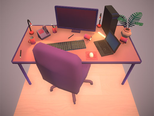 Low Poly Desk preview 2