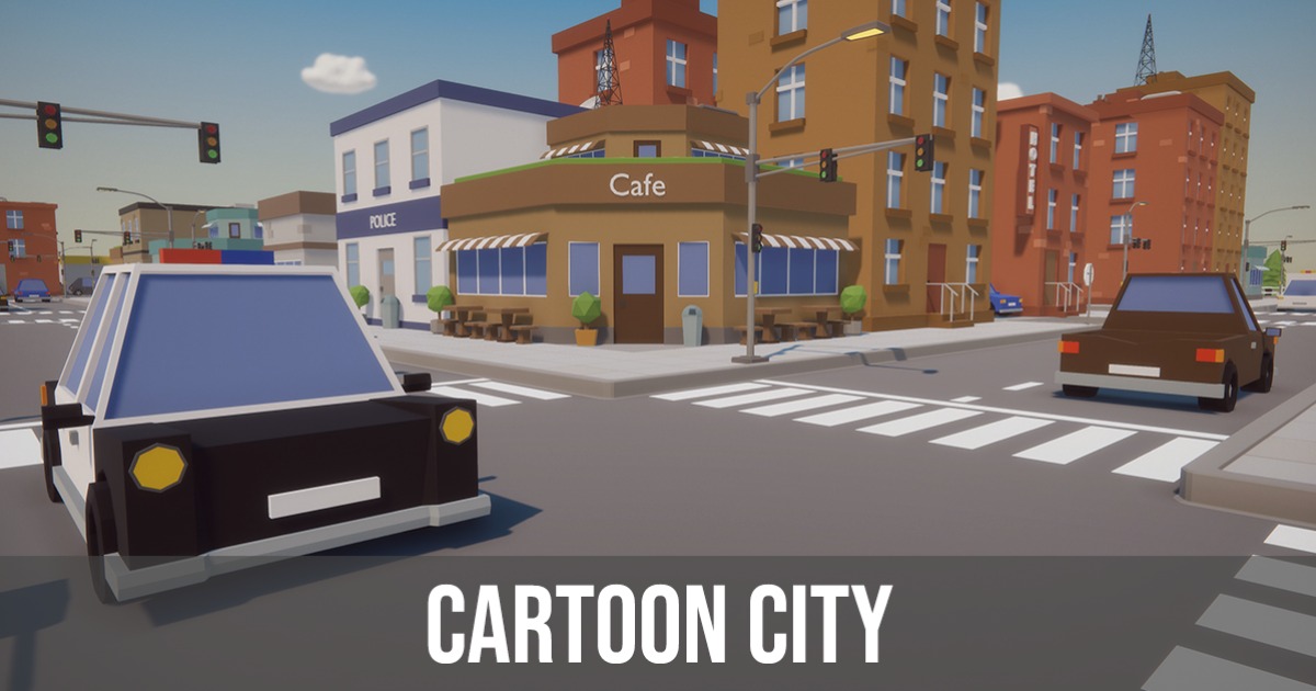 Cartoon Low Poly City Pack preview 2