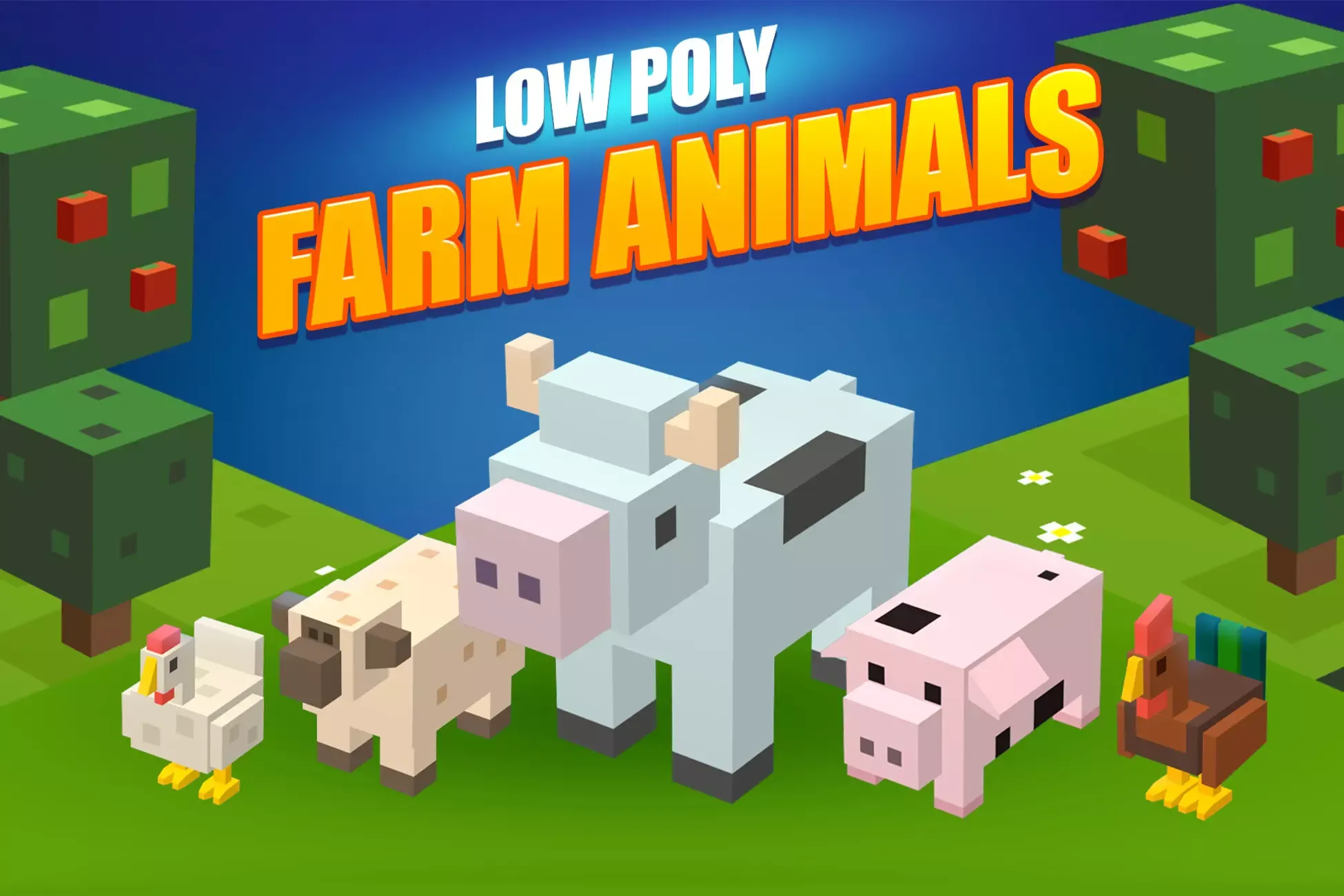 Lowpoly farm animals