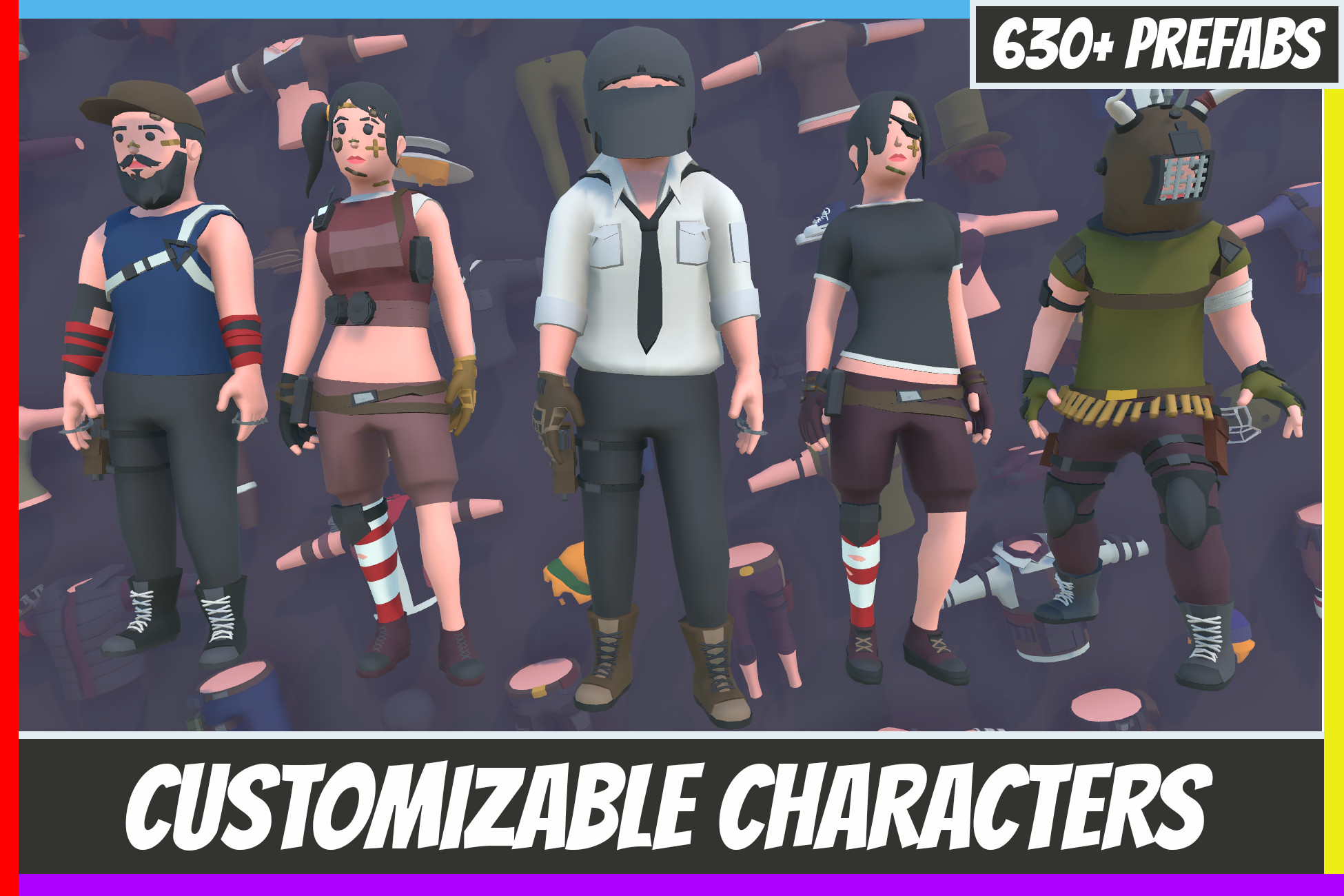 Customizable 3D Survival Characters Vol 1 | 3D Humanoids