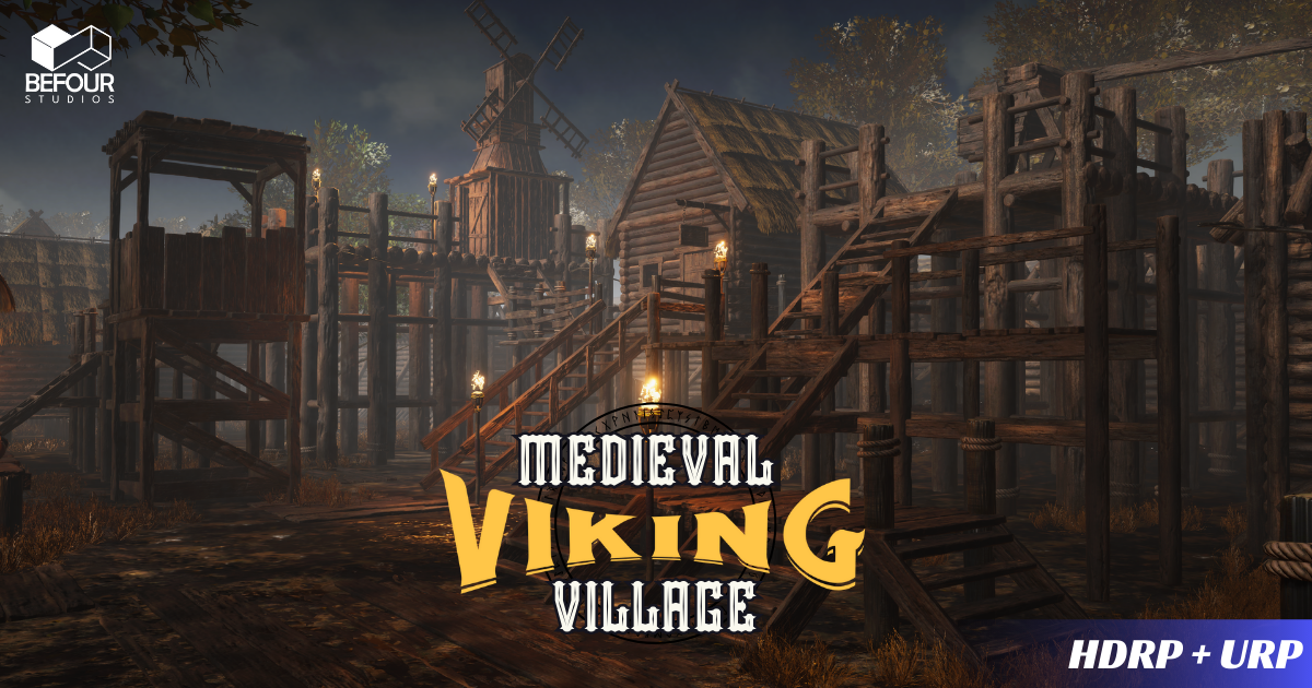 Medieval Viking Dark Village Environment preview 2