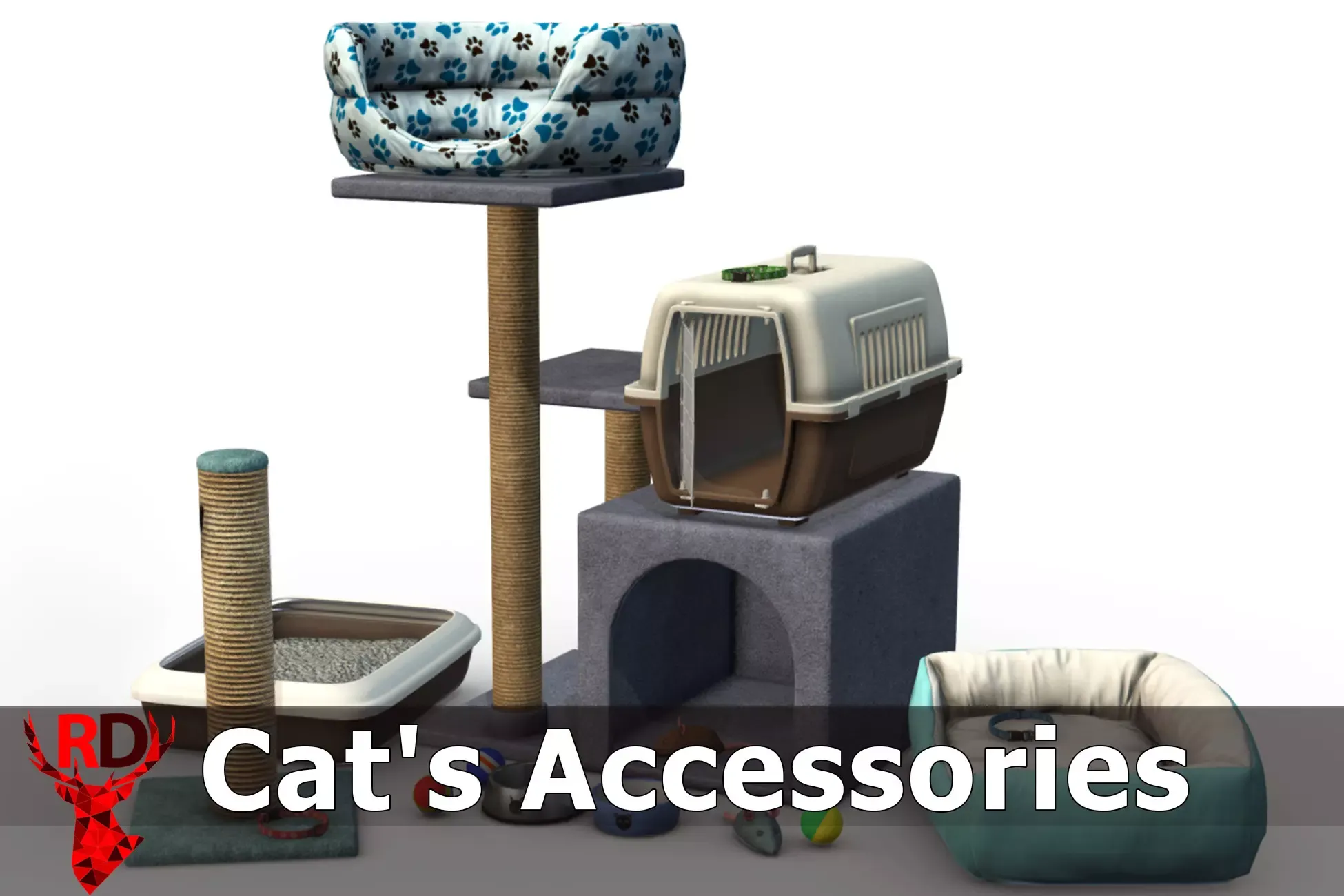 Cute Cat Icon Set for Games Decorations UI Toys Food Accessories Emotions