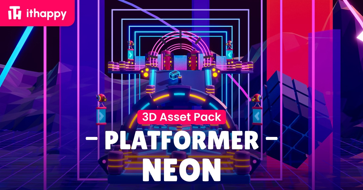 Platformer 10 Neon - Low Poly 3D Models Pack