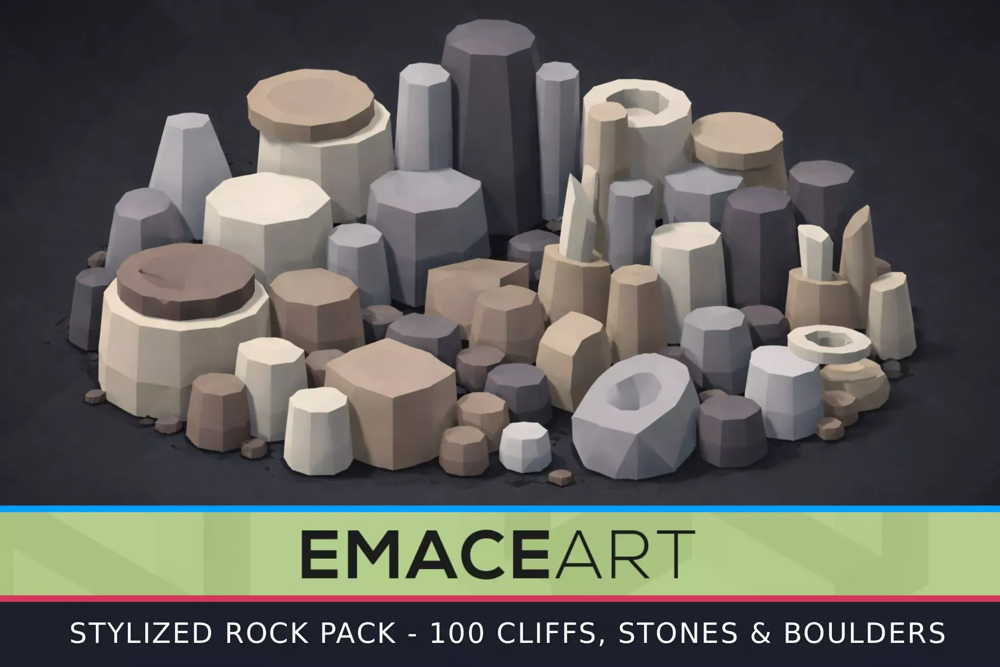 Low Poly Rock Pack
