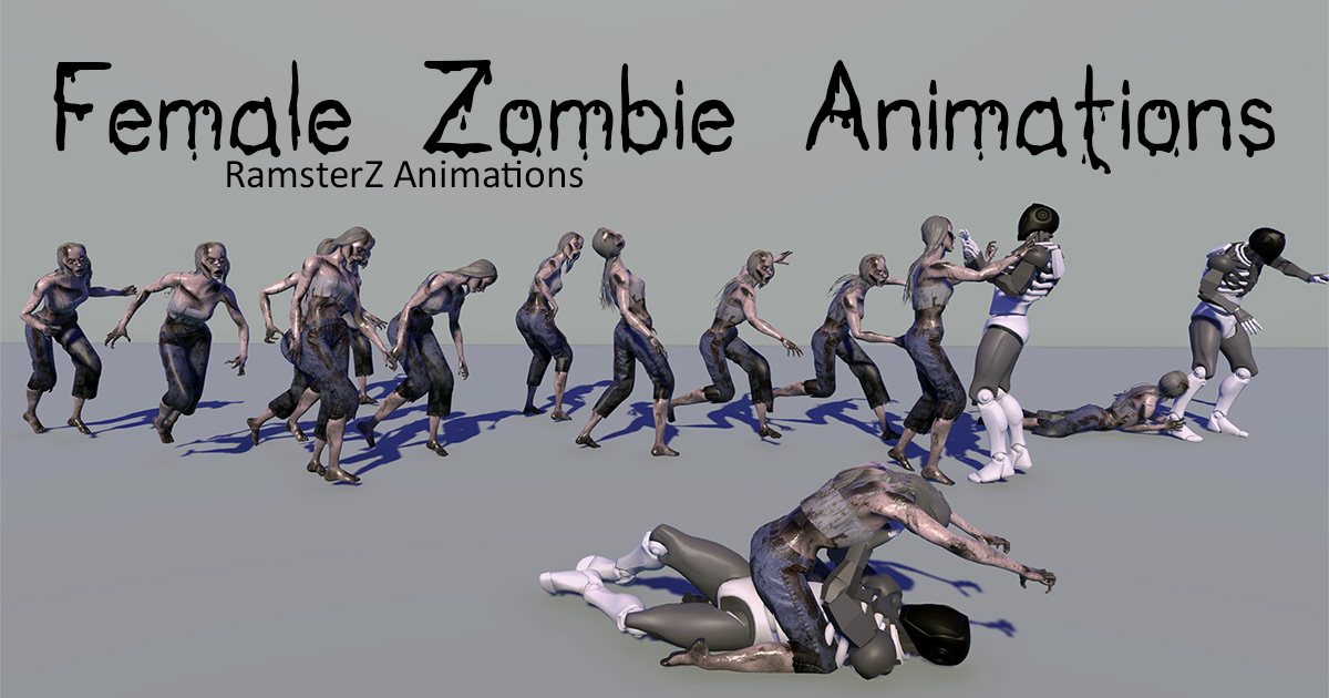 Female Zombie Animations preview 2