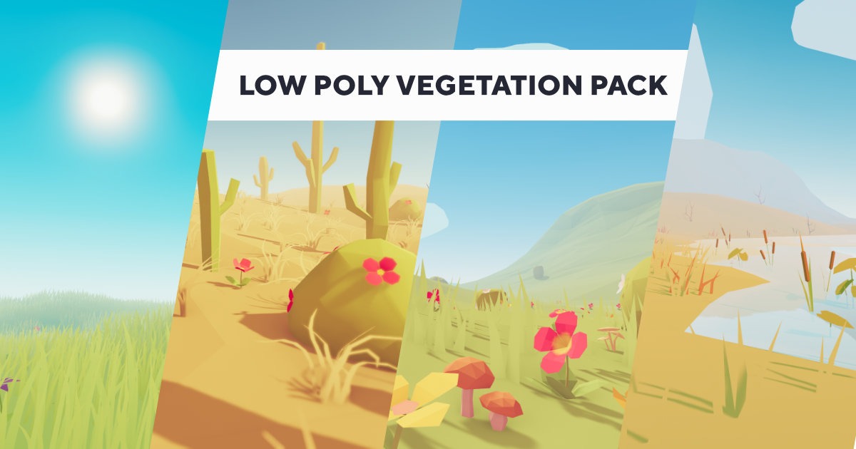 Low Poly Vegetation Pack preview 2