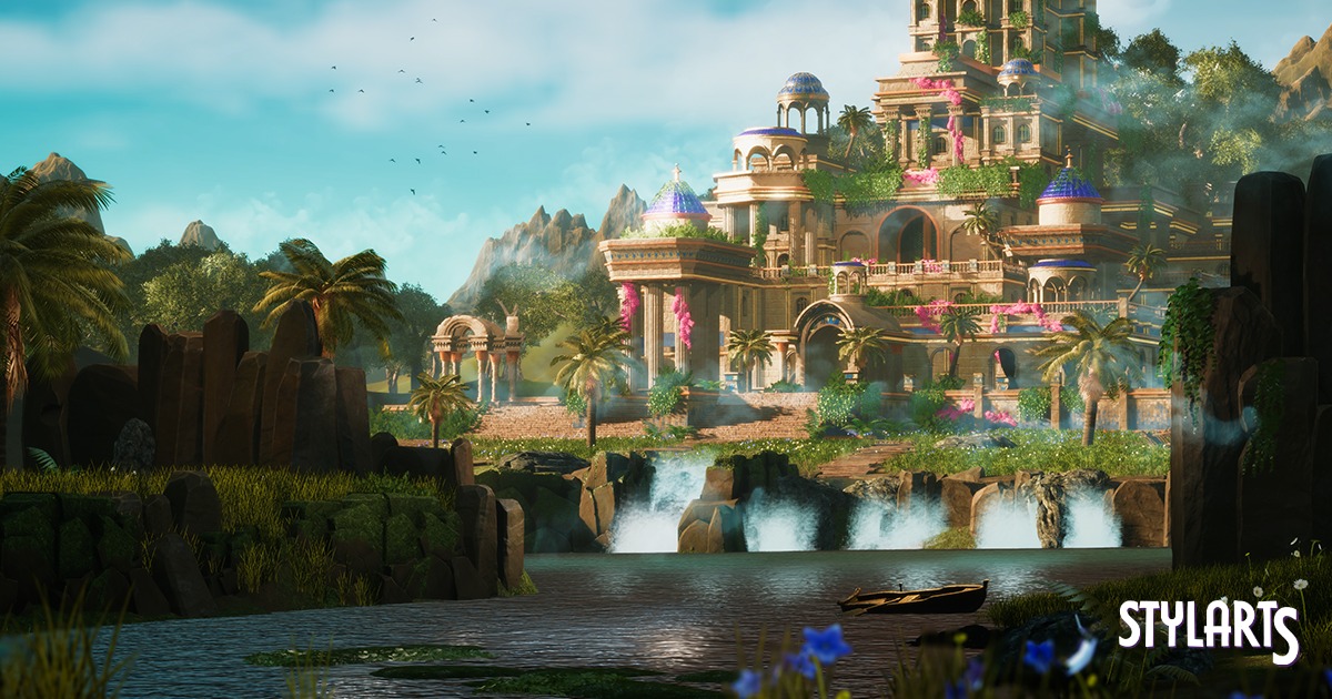 Stylized Paradise Gardens (w Characters and Modular) preview 2