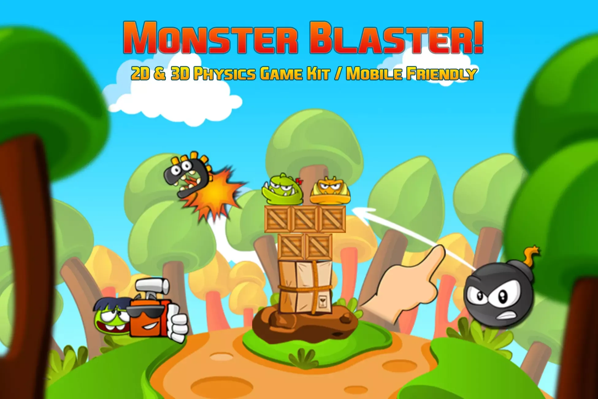 Monster Blaster! 2D & 3D Physics Game Kit