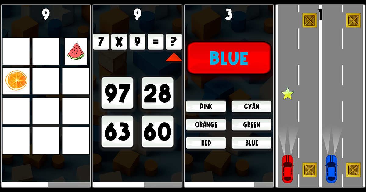 Brain Workout - memory, math, attention, reaction, reasoning and coordination iq | Packs preview 2