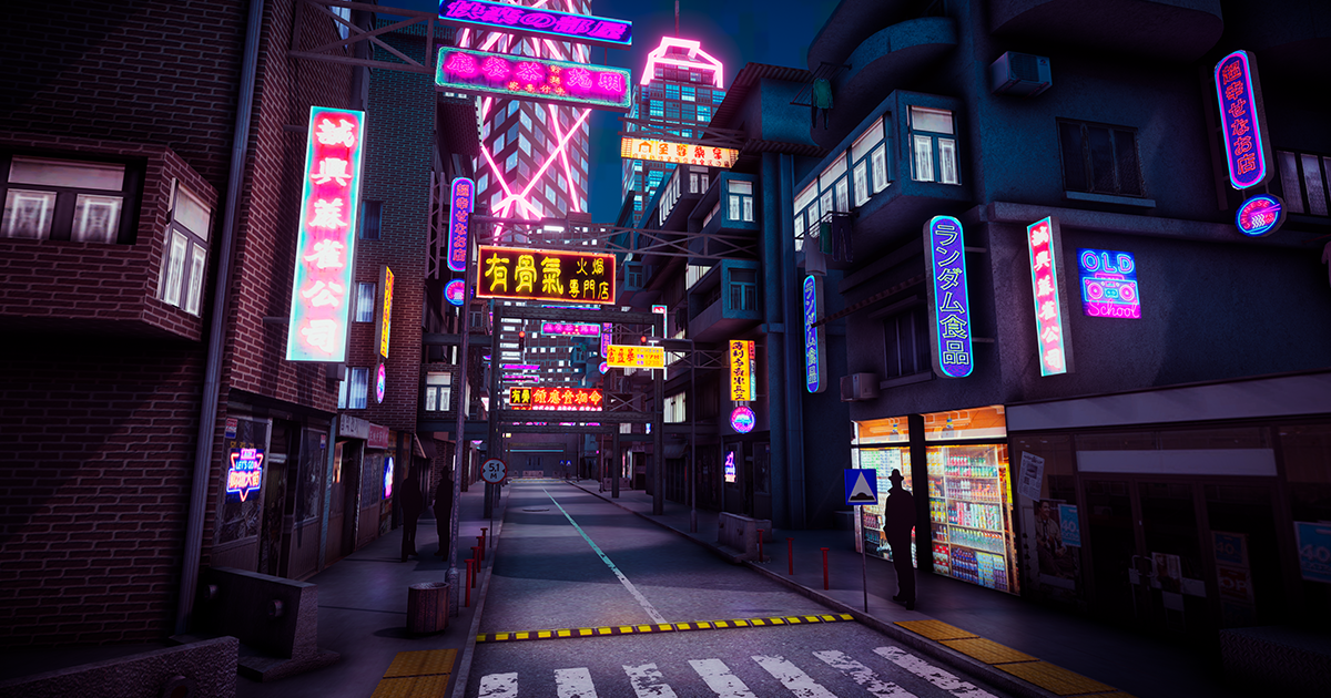 CyberPunk City. VR and Mobile preview 2