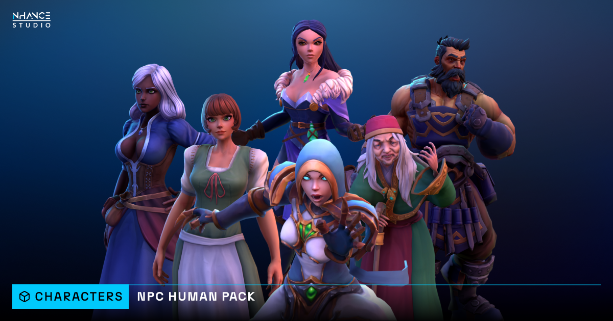 Stylized Fantasy Human NPC Pack preview 2