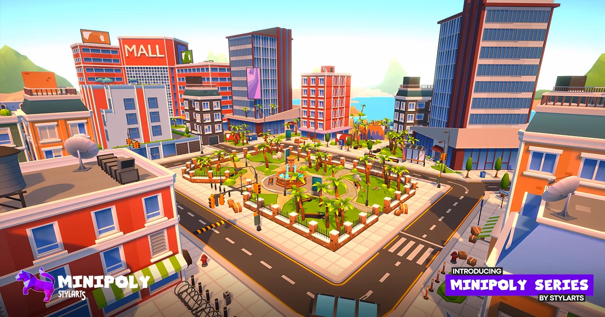 Minipoly Series - Modern Island City ( Stylized Lowpoly Environment ) preview 2