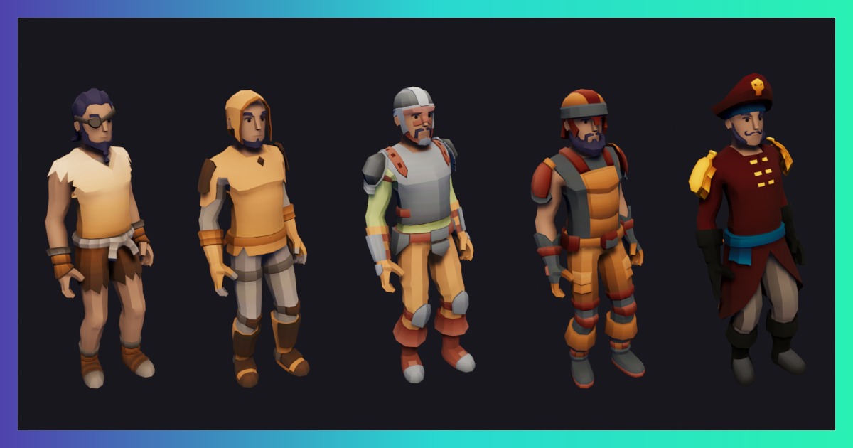 Low Poly Armor Sets 5 - RPG Characters