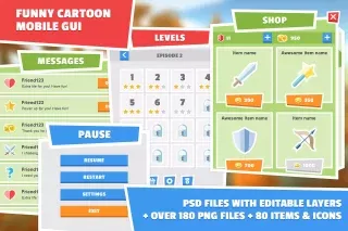 DEMO ONLY. Funky Cartoon GUI + UI Animation Bundle.