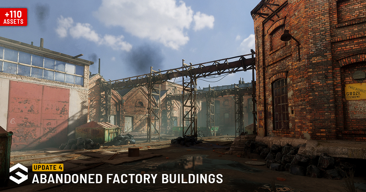 Abandoned Factory Buildings - Day/Night Scene