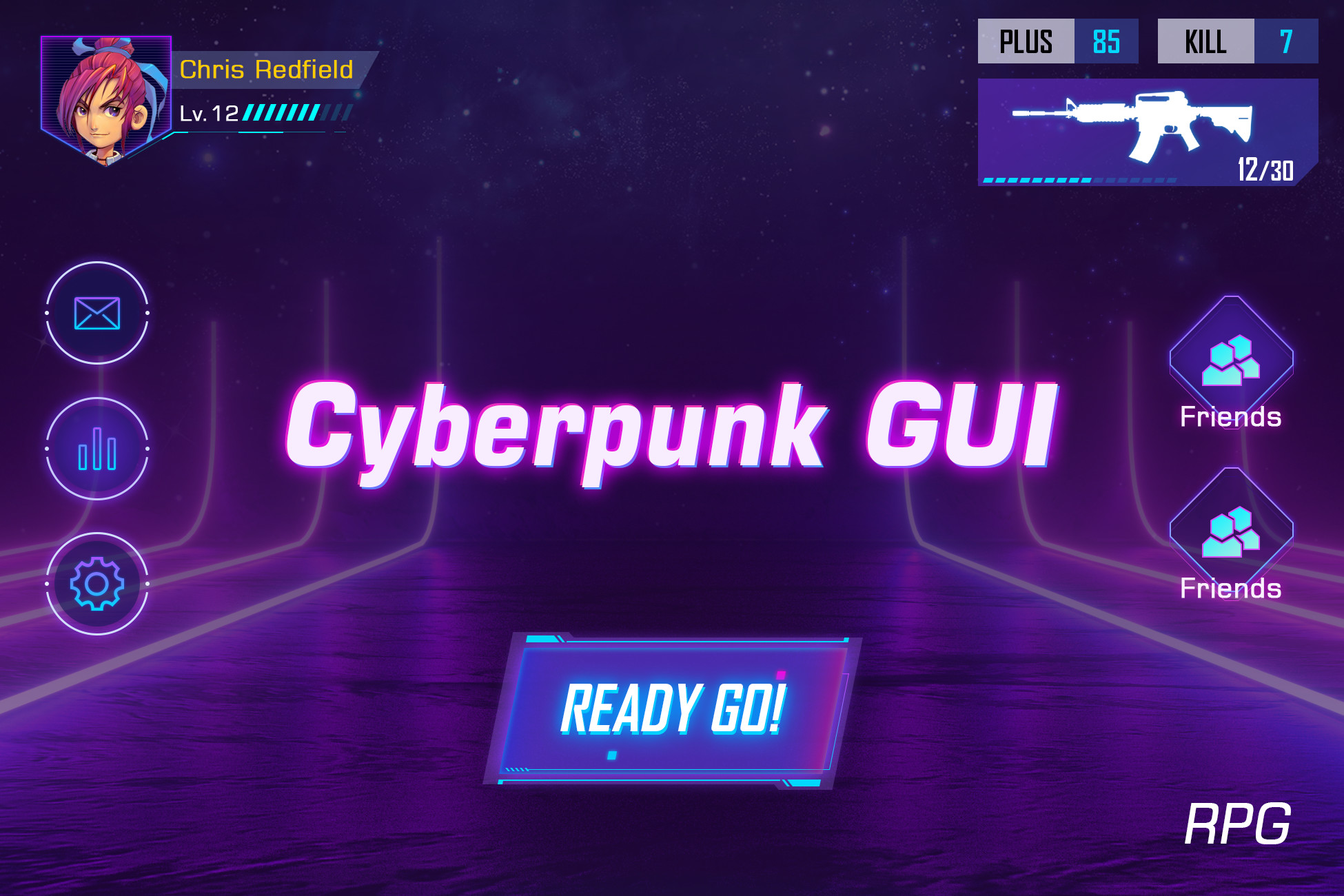 Cyberpunk RPG GUI Pack | 2D GUI