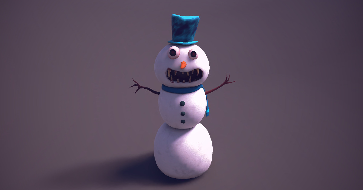 Creepy Snowman PBR preview 2