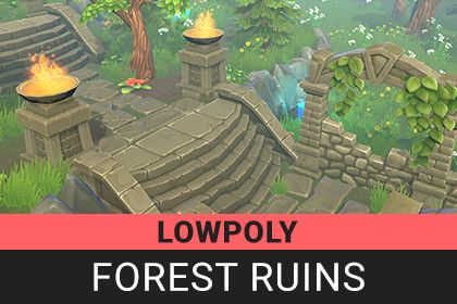 Lowpoly Forest Ruins