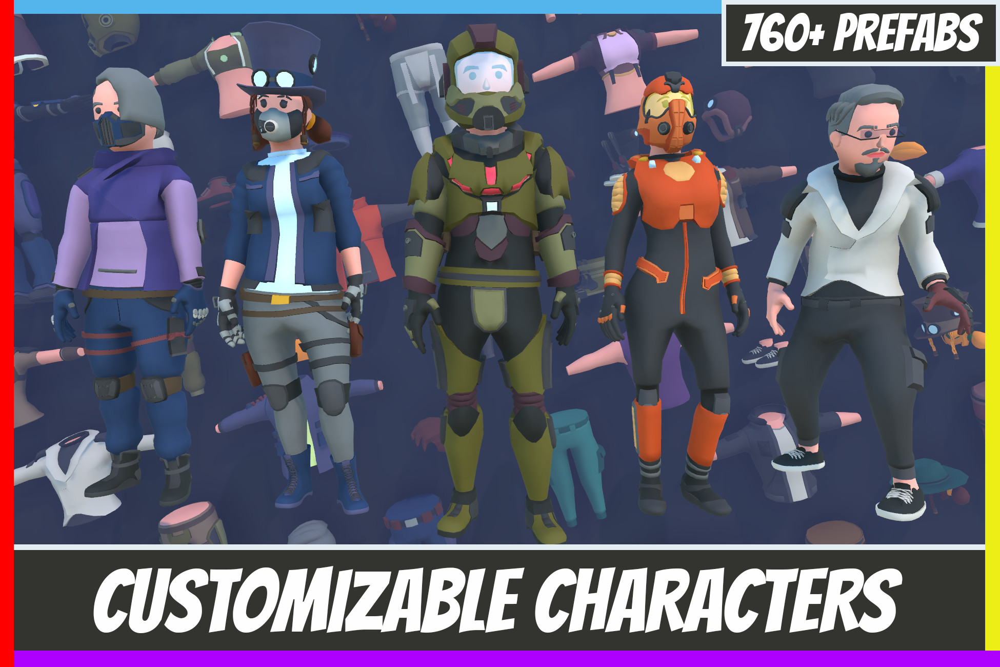 Customizable 3D Sci-Fi Characters Vol 1 | 3D Humanoids preview 2