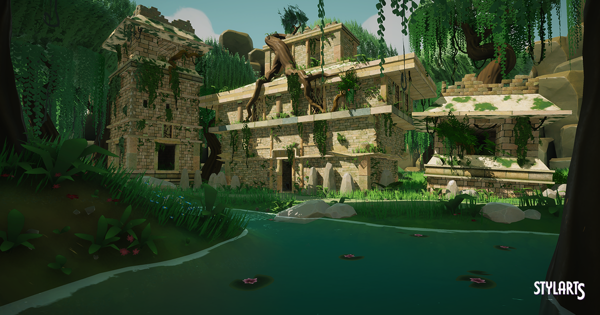Stylized Ancient Ruins Environment (Ruins, Dungeon) preview 2