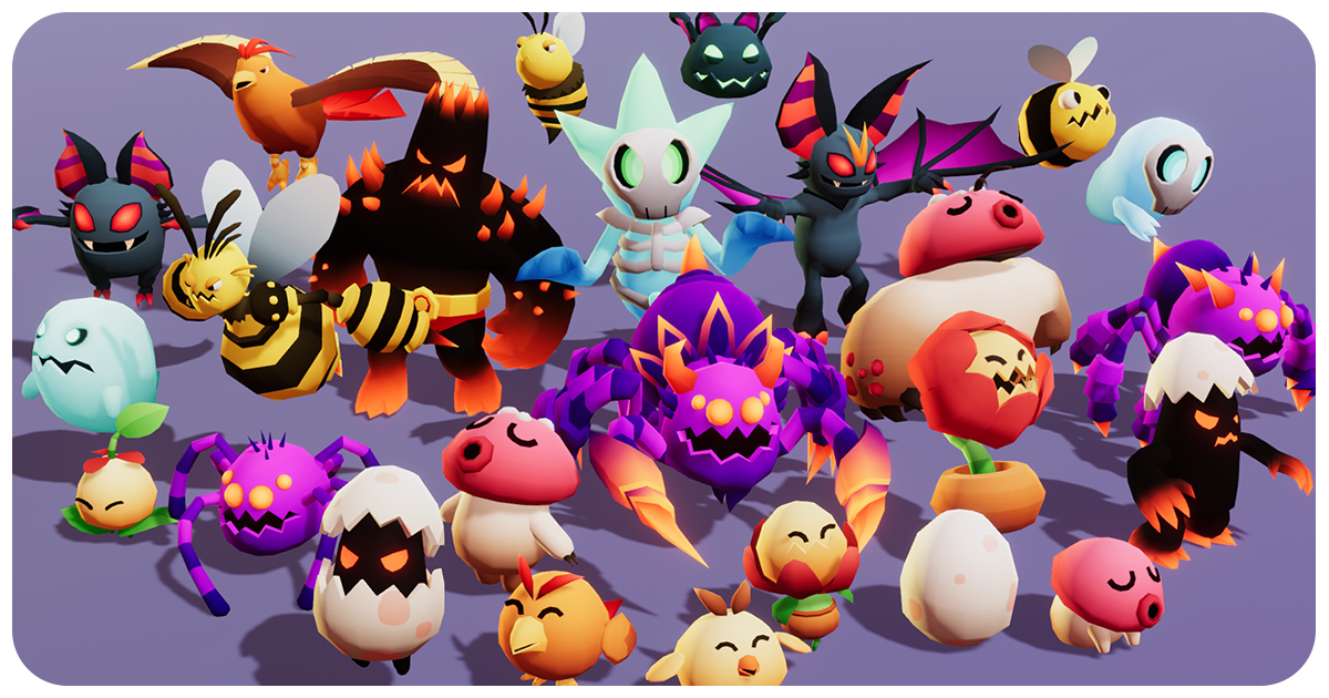Monsters Ultimate Pack 01 Cute Series | 3D Creatures preview 2
