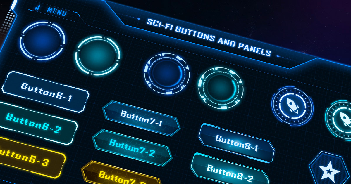 Sci-Fi Buttons and Panels Pack preview 2