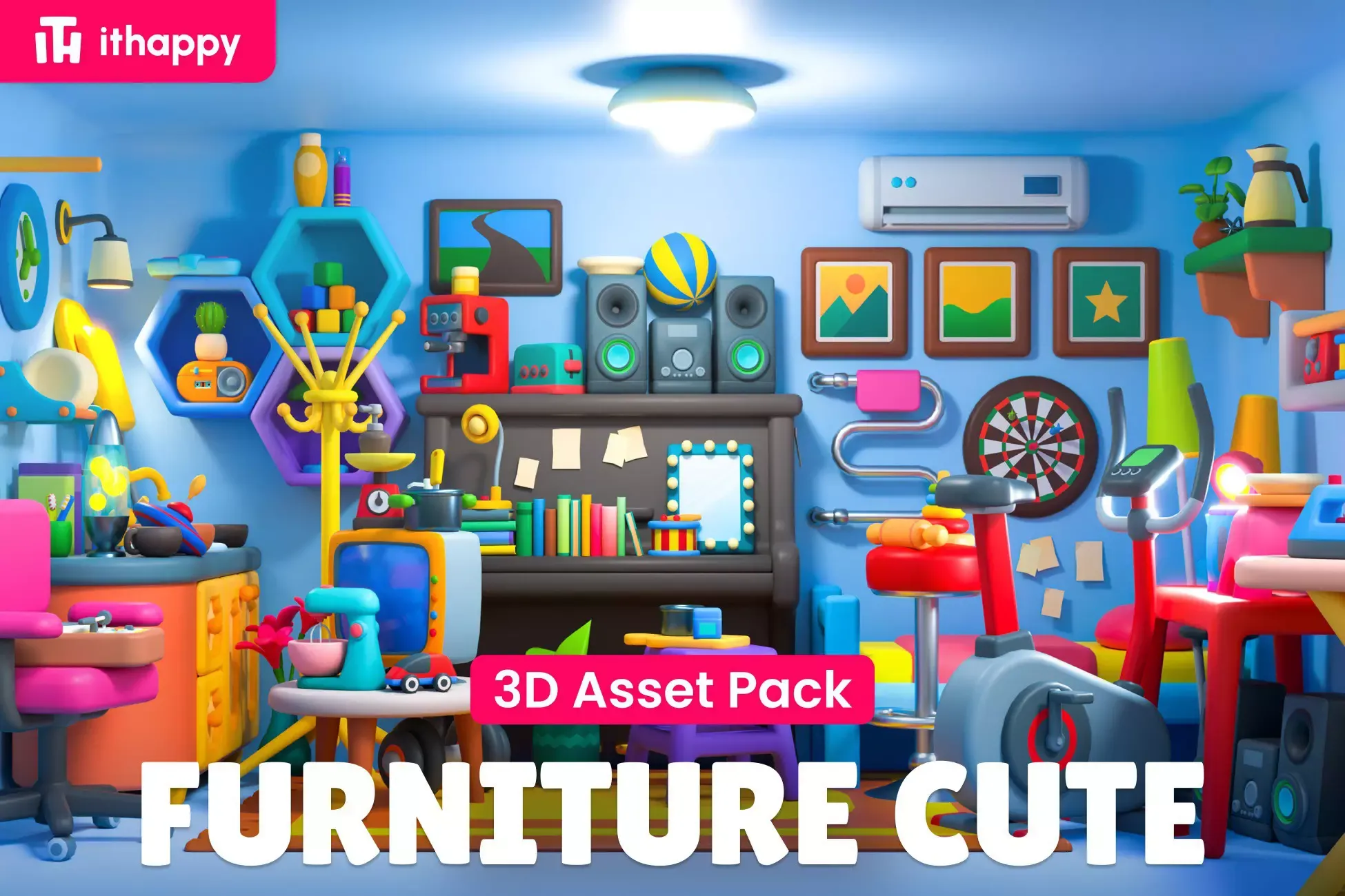 Furniture Cute - Low Poly 3D Models Pack