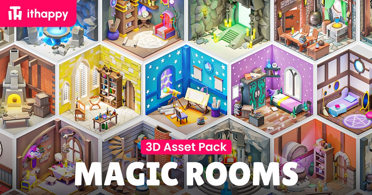 Magic Rooms - Low Poly 3D Models Pack preview 2