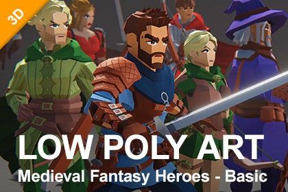 Low-Poly Medieval Fantasy Heroes - Basic Pack