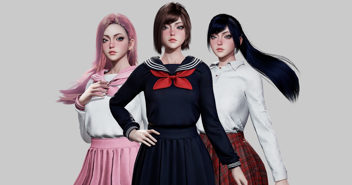 Customizable School Girls preview 2