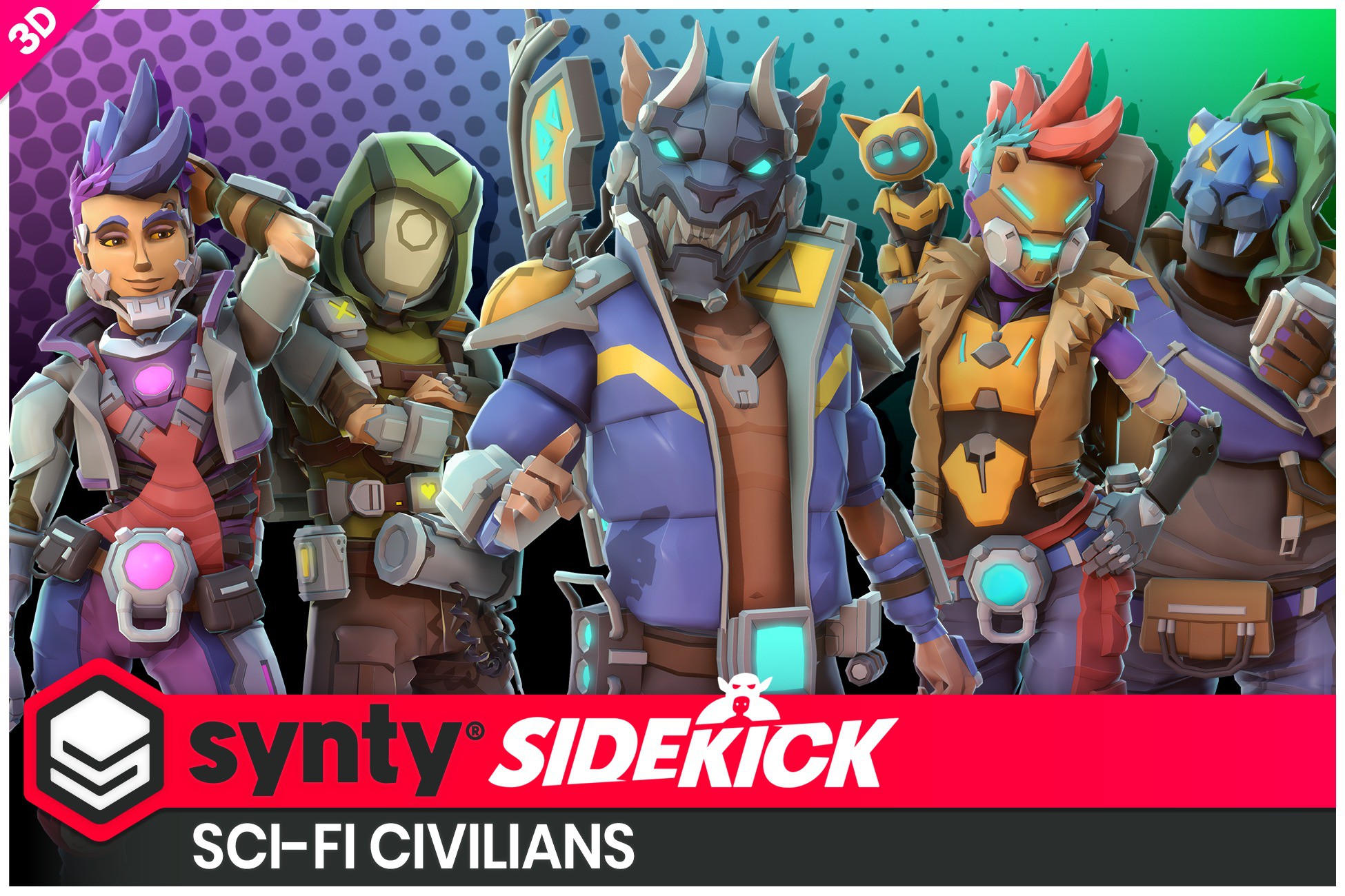 Sci-Fi Civilians – Sidekick Modular Characters by Synty | 3D Characters