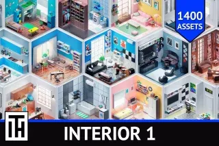 Sci-Fi Low Poly Interior Bundle: Expanded Colony (3-in-1)