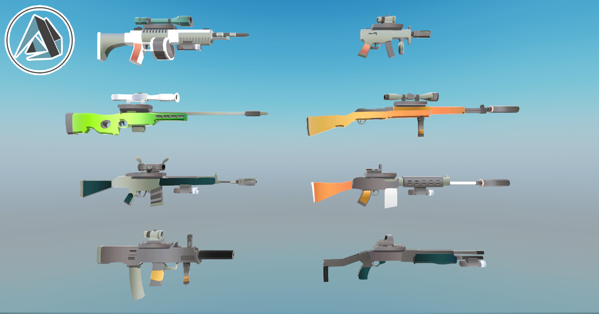 Polygonal Modern Weapons Collection 1 Asset Package preview 2