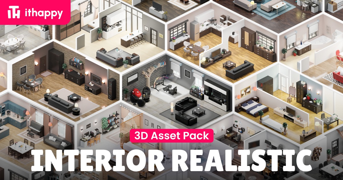 Interior Realistic - Low Poly 3D Models Pack | 3D Interior preview 2