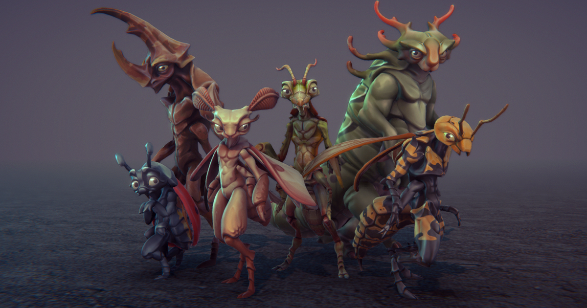 Cartoon Insect Characters preview 2